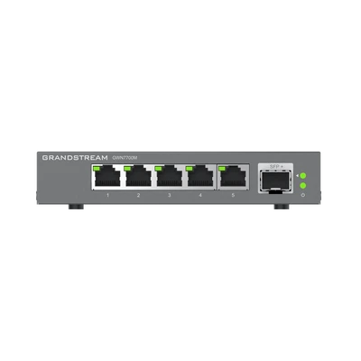 SWITCH GRANDSTREAM GWN7700M/ SWITCHES DE RED MULTI-GIGABIT DE 2.5G NO ADMINISTRABLE / 5 PUERTOS RJ45 DE 100/1000/2500MBPS / 1 PUERTO DE FIBRA SFP