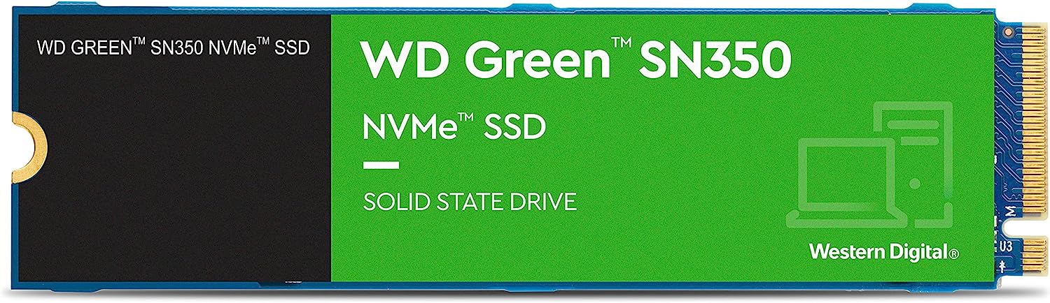 UNIDAD DE ESTADO SOLIDO SSD INTERNO WD GREEN SN350 500GB M.2 2280 NVME PCIE GEN3 LECT.2400MBS ESCRIT.1500MBS PC LAPTOP MINIPC