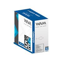 BOBINA DE CABLE WAM CAT5E UTP CCA 24 AWG 305 MTS COLOR AZUL