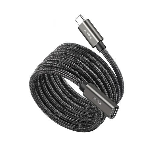 CABLE ACTECK EXTENSION LINK PLUS CE414 / USB C - USB C 3.1 / 60 CM / 4K A 60 HZ / 10 GBPS / NYLON TRENZADO / MACHO A HEMBRA / NEGRO / AC-939782