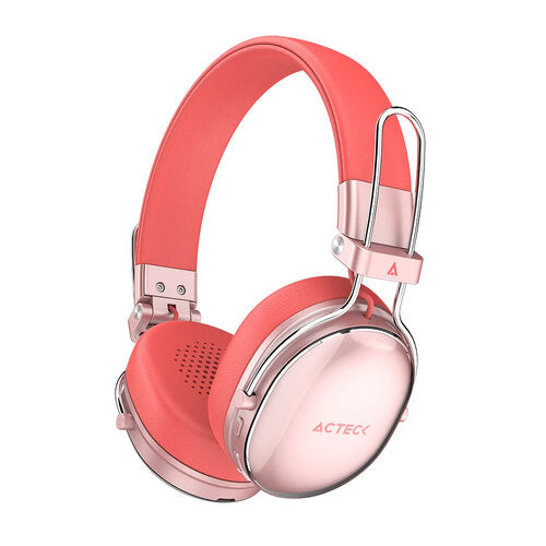 AUDIFONOS ACTECK LUXE CHIC HP710 / DIADEMA / INALAMBRICOS / BT 5.4 / MICROFONO OMNIDIRECCIONAL / 20 HZ A 20 KHZ / BATERIA 30 HRS / CANCELACION DE RUIDO HIBRIDO / SALMON / AC-940894