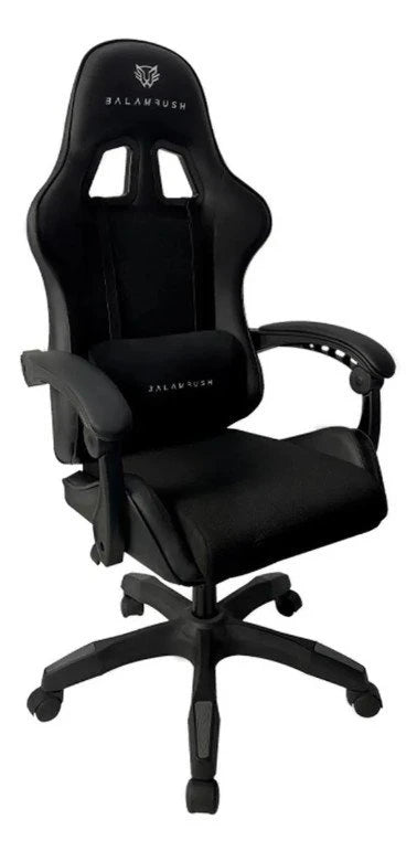 SILLA GAMER BALAM RUSH POWER RUSH V2 BLACK EDITION / TELA Y PIEL SINTETICA / RECLINABLE / MAX 120 KG / NEGRO / BR-934534