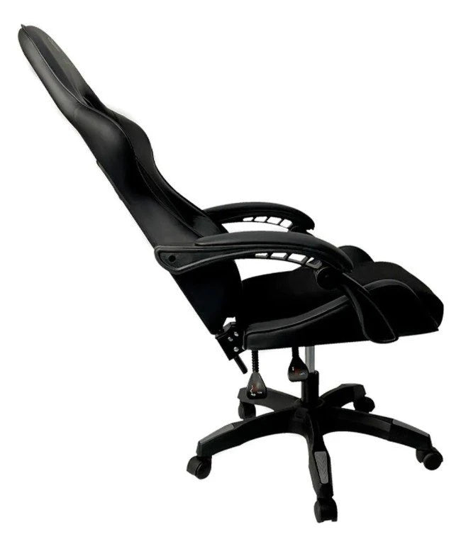 SILLA GAMER BALAM RUSH POWER RUSH V2 BLACK EDITION / TELA Y PIEL SINTETICA / RECLINABLE / MAX 120 KG / NEGRO / BR-934534