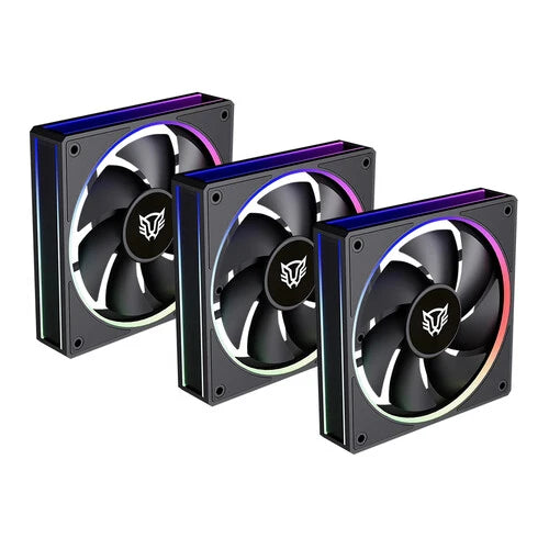 KIT 3 VENTILADORES BALAM RUSH EOLOX BORA EXB85 / POTENCIA DE ENFRIAMIENTO / VELOCIDAD 1600 RPM / SILENCIO IMBATIBLE / CONEXIN PWM AURA / ARGB / NEGRO / BR-942126