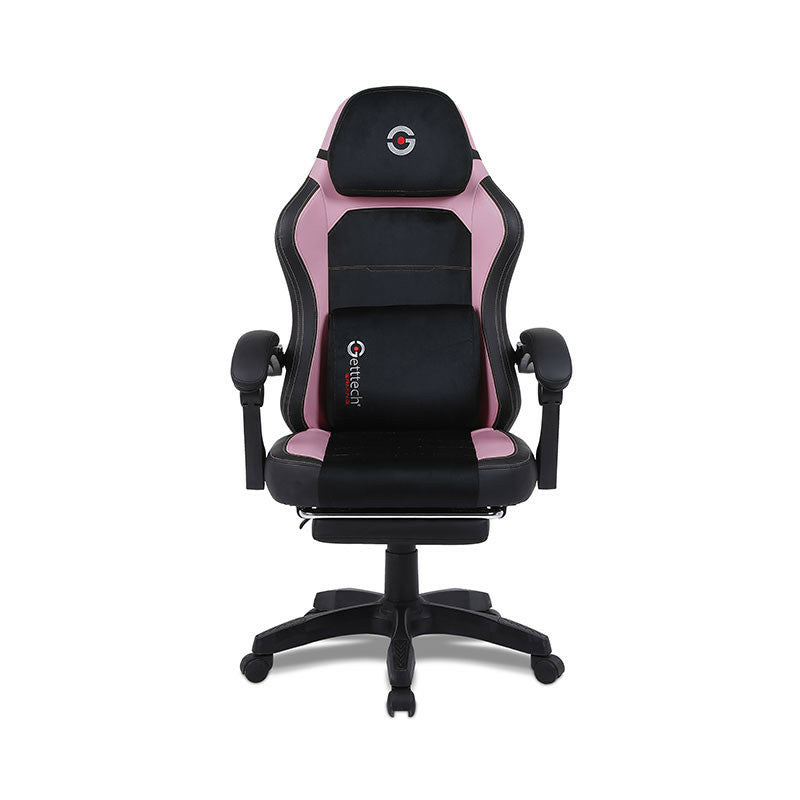 Silla Gamer Getttech GAR-GAOPY-G2-PK asiento acolchado, Reposa-brazos Si, Material Espuma, Color Negro, Rosa