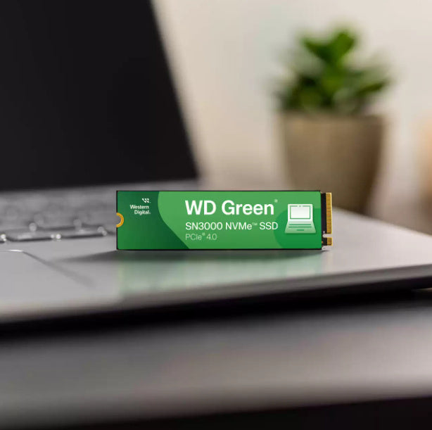 UNIDAD DE ESTADO SOLIDO SSD INTERNO WD GREEN SN3000 1TB M.2 2280 NVME PCIE GEN4 X4 LECT.5000MBS ESCRIT.4200MBS PC LAPTOP MINIPC  WDS100T4G0E-00CPS0