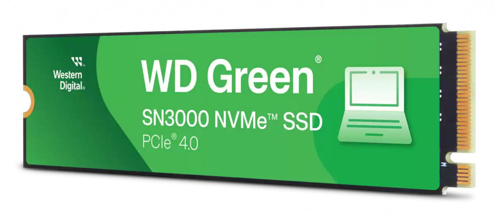 UNIDAD DE ESTADO SOLIDO SSD INTERNO WD GREEN SN3000 1TB M.2 2280 NVME PCIE GEN4 X4 LECT.5000MBS ESCRIT.4200MBS PC LAPTOP MINIPC  WDS100T4G0E-00CPS0