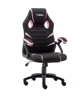 Silla Gamer XZEAL XZT-50 Mecanismo tipo mariposa, asiento acolchado, Reposa-brazos Si, Material Tela, Espuma, Nylon, Poliuretano, Base Metal, Peso Máximo 120 kg, Color Negro, Rosa