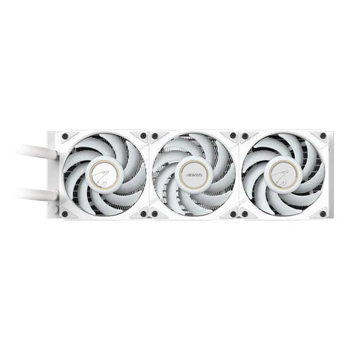 DISIPADOR DE ENFRIAMIENTO LIQUIDO GIGABYTE AORUS WATERFORCE X II 360I / LCD DISPLAY /S-1200/S-1700/AM4/AM5/RGB / COLOR BLANCO