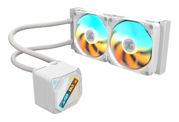 DISIPADOR LIQUIDO GIGABYTE GP-GIGABYTE GME 240I / SOCKET INTEL 1851, 1700 / AMD AM5, AM4 / 2X 120MM / COLOR BLANCO / GAMING