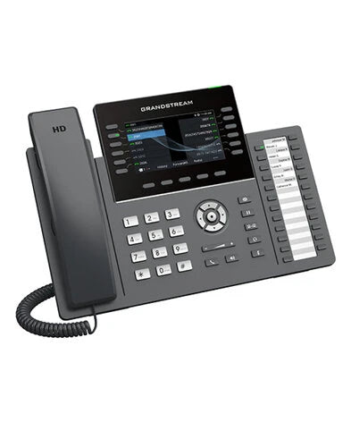TELEFONO IP GRANDSTREAM GRP2636 / 12 LINEAS, 6 CUENTAS SIP, WIFI DOBLE BANDA, PUERTOS GIGABIT, GDMS, POE, COLOR NEGRO