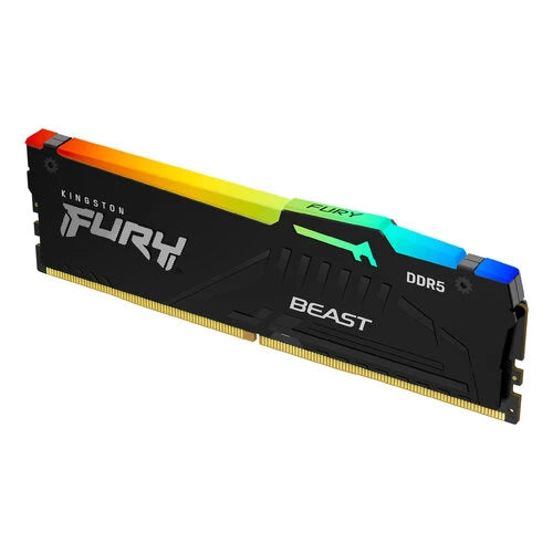 MEMORIA RAM KINGSTON DIMM DDR5 16GB 5600MT/S FURY BEAST BLACK EXPO RGB CL36 288PIN 1.25V C/DISIPADOR DE CALOR P/PC/GAMER/ALTO RENDIMIENTO KF556C36BBEA-16