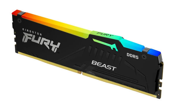 MEMORIA RAM KINGSTON DIMM DDR5 8GB 6000MT/S FURY BEAST BLACK EXPO RGB CL36 288PIN 1.35V C/DISIPADOR DE CALOR P/PC/GAMER/ALTO RENDIMIENTO KF560C36BBEA-8