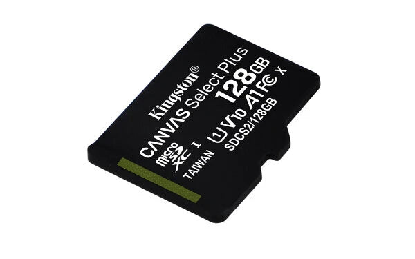 MEMORIA FLASH MICRO SD KINGSTON SDXC CANVAS SELECT PLUS 128GB 100R UHS-I U1 V10 C/ADAPTADOR SDCS2/128GB
