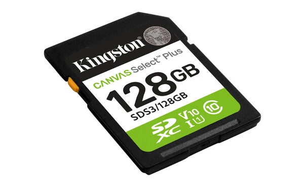 MEMORIA FLASH SD KINGSTON SDXC CANVAS SELECT 128GB 150MB/S C10 UHS-I U1 V10 (SDS3/128GB)