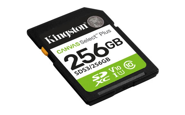 MEMORIA FLASH SD KINGSTON SDXC CANVAS SELECT 256GB 150MB/S C10 UHS-I U1 V10 (SDS3/256GB)