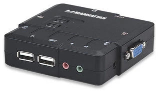 SWITCH KVM ,MANHATTAN,151252, DESKTOP USB 2:1 CON CABLES+AUDIO