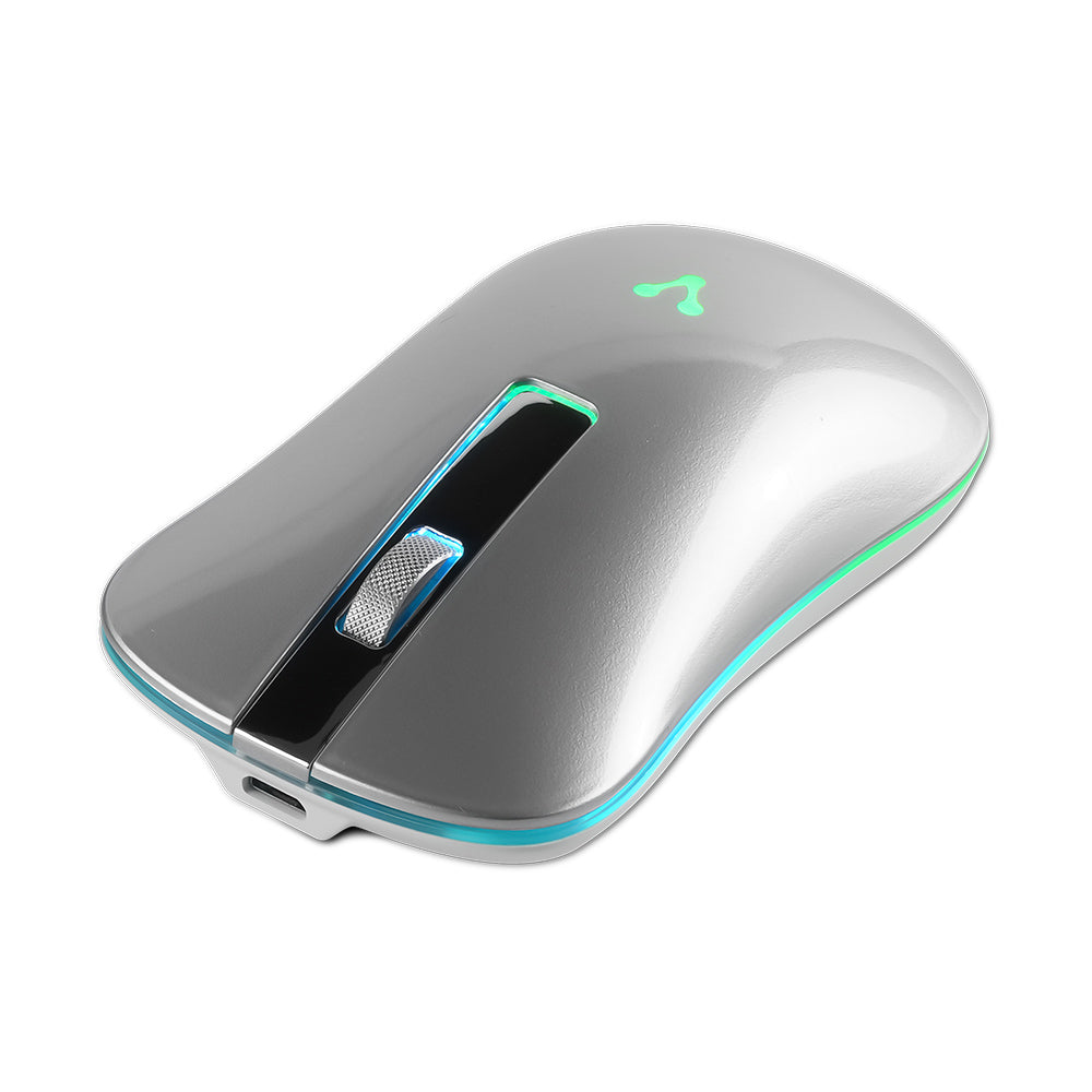 MOUSE VORAGO MO-305-SL SLIM LED RGB INALAMBRICO RECARGABLE PLATA