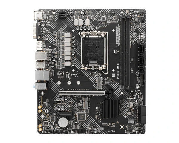 TARJETA MADRE MSI / INTEL H610 / DDR5 / X4 USB 2.0 / X2 USB 3.2 / VGA / HDMI / DISPLAY PORT / LAN 1 GBE