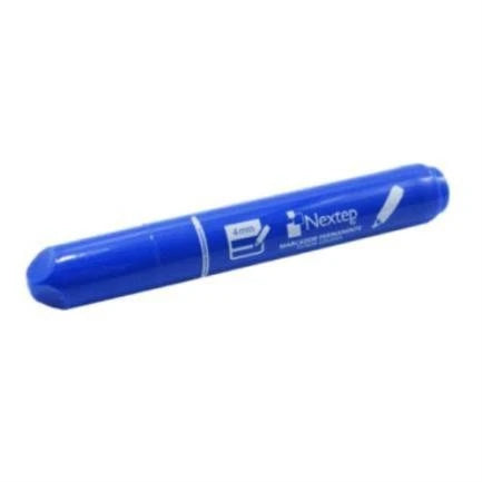 MARCADOR PERMANENTE NEXTEP PUNTA GRUESA CINCEL 4MM AZUL C/12 PZAS, NE-076