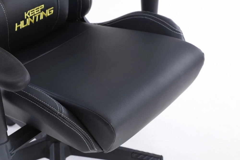 SILLA OCELOT GAMING OGS-01 / VINIPIEL / BASE NYLON AJUSTABLE / DESCANSABRAZOS 2D / PISTON CLASE 4 / RECLINABLE 90-155 GRADOS / HASTA 150KG / COJINES LUMBAR Y CERVICAL / COLOR NEGRO