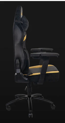 SILLA OCELOT GAMING OS-KING / VINIPIEL Y TERCIOPELO / BASE METALICA AJUSTABLE / DESCANSABRAZOS 5D / PISTON CLASE 4 / RECLINABLE 90-155 GRADOS / HASTA 150KG / COJINES LUMBAR Y CERVICAL / COLOR NEGRO CO