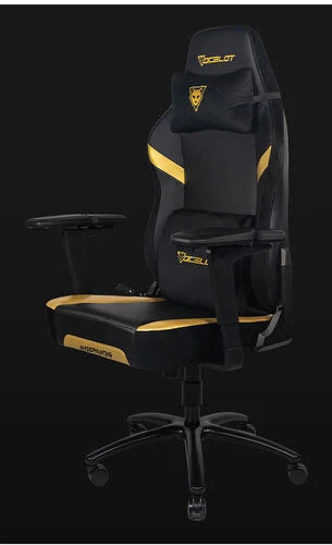 SILLA OCELOT GAMING OS-KING / VINIPIEL Y TERCIOPELO / BASE METALICA AJUSTABLE / DESCANSABRAZOS 5D / PISTON CLASE 4 / RECLINABLE 90-155 GRADOS / HASTA 150KG / COJINES LUMBAR Y CERVICAL / COLOR NEGRO CO