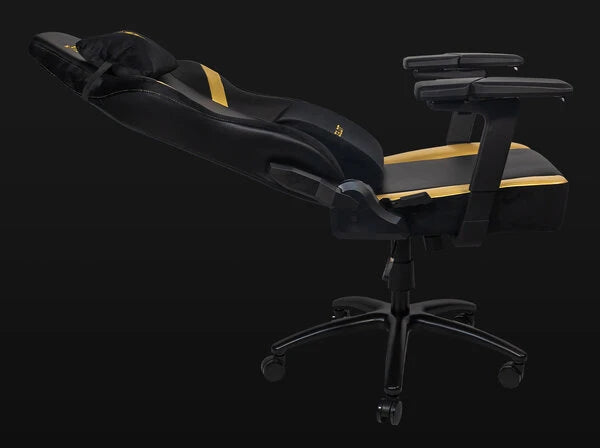 SILLA OCELOT GAMING OS-KING / VINIPIEL Y TERCIOPELO / BASE METALICA AJUSTABLE / DESCANSABRAZOS 5D / PISTON CLASE 4 / RECLINABLE 90-155 GRADOS / HASTA 150KG / COJINES LUMBAR Y CERVICAL / COLOR NEGRO CO