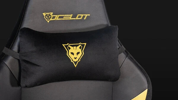 SILLA OCELOT GAMING OS-KING / VINIPIEL Y TERCIOPELO / BASE METALICA AJUSTABLE / DESCANSABRAZOS 5D / PISTON CLASE 4 / RECLINABLE 90-155 GRADOS / HASTA 150KG / COJINES LUMBAR Y CERVICAL / COLOR NEGRO CO