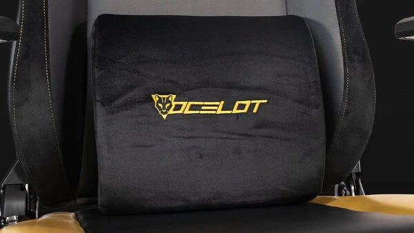 SILLA OCELOT GAMING OS-KING / VINIPIEL Y TERCIOPELO / BASE METALICA AJUSTABLE / DESCANSABRAZOS 5D / PISTON CLASE 4 / RECLINABLE 90-155 GRADOS / HASTA 150KG / COJINES LUMBAR Y CERVICAL / COLOR NEGRO CO
