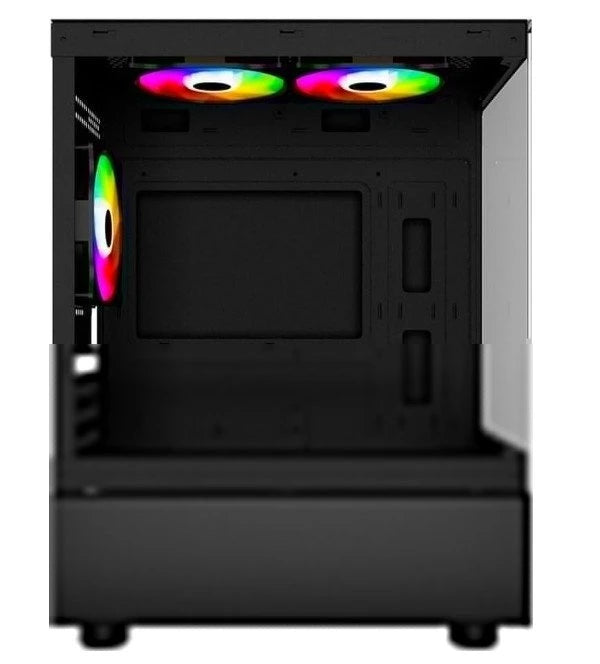 GABINETE OCELOT GAMING GLASS EN6 / MINI TOWER / M-ATX, ITX / PANEL LATERAL Y FRONTAL DE CRISTAL TEMPLADO/ INCLUYE 3 VENTILADORES / ENFRIAMIENTO LIQUIDO HASTA 240MM / GPU HASTA 315MM / COLOR NEGRO