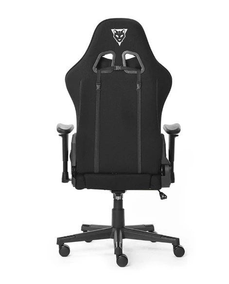 SILLA OCELOT GAMING OST-BLACK NIGHT /TELA AUTOMOTRIZ / BASE NYLON AJUSTABLE / DESCANSABRAZOS 1D / PISTON CLASE 4 / RECLINABLE 90-155 GRADOS / HASTA 150KG / COJINES LUMBAR Y CERVICAL / COLOR NEGRO CON