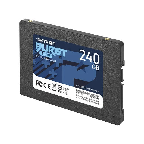 UNIDAD DE ESTADO SOLIDO INTERNO 240GB PATRIOT BURST ELITE 2.5 SATA 3 LECT.450/ESCR.320MBS 7MM PC/LAPTOP/MINIPC SIN BACKET