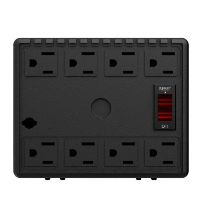 Regulador de Voltaje COMPLET RPLUS 3200 VA / 1600W Contacto 8 tipo NEMA 5-15R - Supresor de picos de voltaje 504 J, P/N ERV-6-013, Clavija de salida NEMA 5