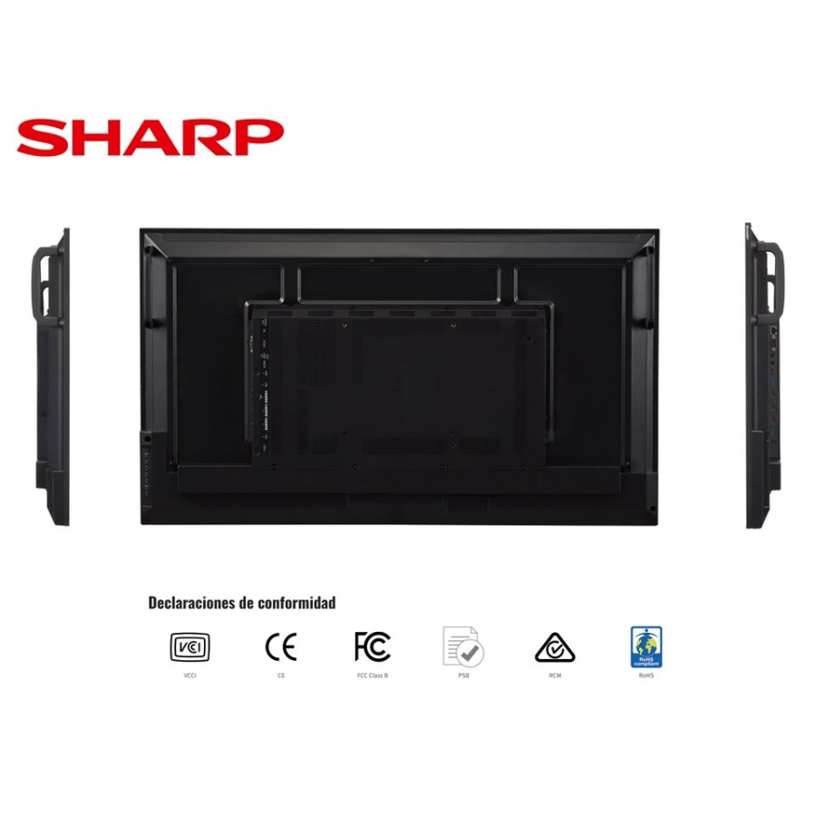 MONITOR PROFESIONAL SHARP DE 65” PN-ME652 UHD 3840 X 2160 18/7, 450 CD/M2 CONT 1200:1 USB-C HDCP 3 HDMI ANDROID 13 CON 3AÑOS DE GARANTIA