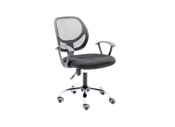 Silla Secretarial NEXTEP NE-650S Altura Ajustable y Reclinable Giratoria y Cromada - Color Negro