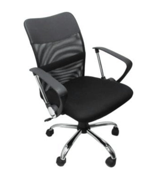 Silla Ejecutiva NEXTEP NE-650E Altura Ajustable y Reclinable Giratoria y Cromada - Color Negro.