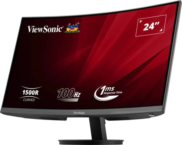 MONITOR LED VIEWSONIC CURVO 24 PULGADAS / FULL HD 1920X1080P / HDMI / DISPLAY PORT/ PANEL MVA/ CURVO 1500R / 100 HZ / 1 MS /BOCINAS INTEGRADAS/ 3 AÑOS DE GARANTIA
