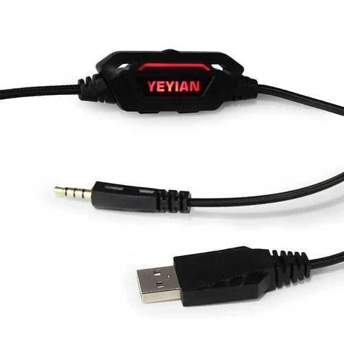HEADSET GAMER YEYIAN YDV-33403 USB, 3.5MM, OMNIDIRECCIONALNEGRA C/ ROJO VICIOUS 3000