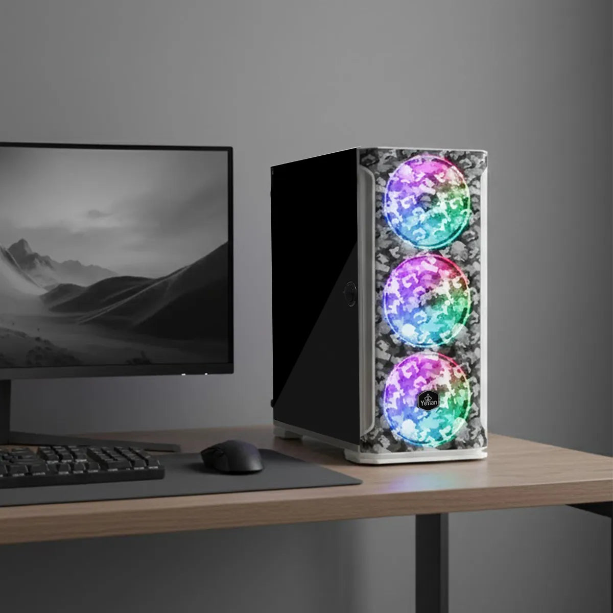 YEYIAN GAMING PC HOLLOW BLANCO 5500C-560P1M - RYZEN 5 5500 - RTX 5060 - 32GB DDR4 - SKU: YPA-HW5500C-560P1M