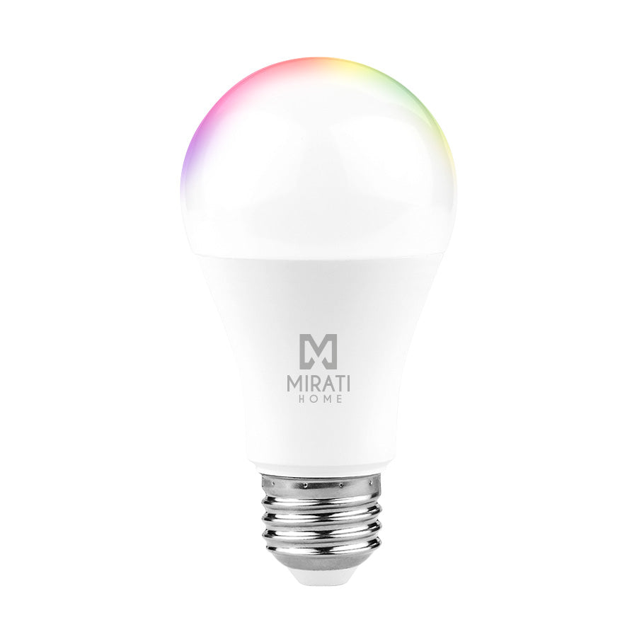 FOCO INTELIGENTE LUZ RGB 9W// MIRATI // WIFI 2.4GHZ // COMPATIBLE CON ANDROID E IOS // FUNCIONA CON ALEXA Y ASISTENTE DE GOOGLE // LUZ CALIDA Y FRIA //LUZ MULTICOLOR // DIMMABLE // NO REQUIERE HUB//