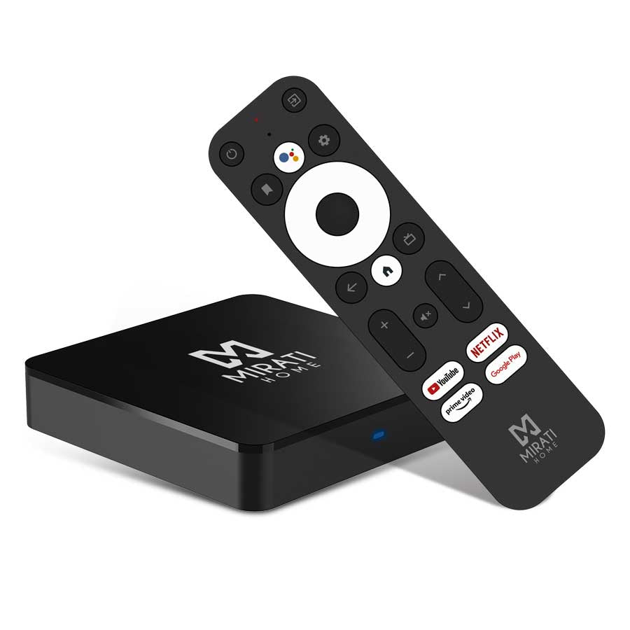 TV BOX MIRATI ANDROID TV 1O CERTIFICADO CON CHROMECAST BUILT IN Y GOOGLE ASISSTANT / 1GB RAM / 8GB ALMACENAMIENTO/ FULL HD/ HDMI/ USB /MICRO SD/ WIFI/ RJ45