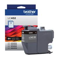 CARTUCHO BROTHER LC402BK NEGRO, RENDIMIENTO 550 PAGINAS