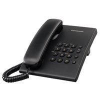 TELEFONO PANASONIC KX-TS500MEB ALAMBRICO BASICO UNILINEA SIN MEMORIAS CONTROL DE VOLUMEN 4 NIVELES REMARCACION ULTIMO NUMERO (NEGRO)