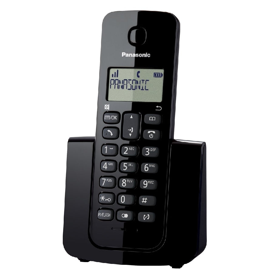 TELEFONO PANASONIC KX-TGB110MEB INALAMBRICO BASICO 20 NUMEROS IDENTIFICADOR DE LLAMADAS, 50 NUMEROS DIRECTORIO LOCALIZADOR DE AURICULAR  (NEGRO)